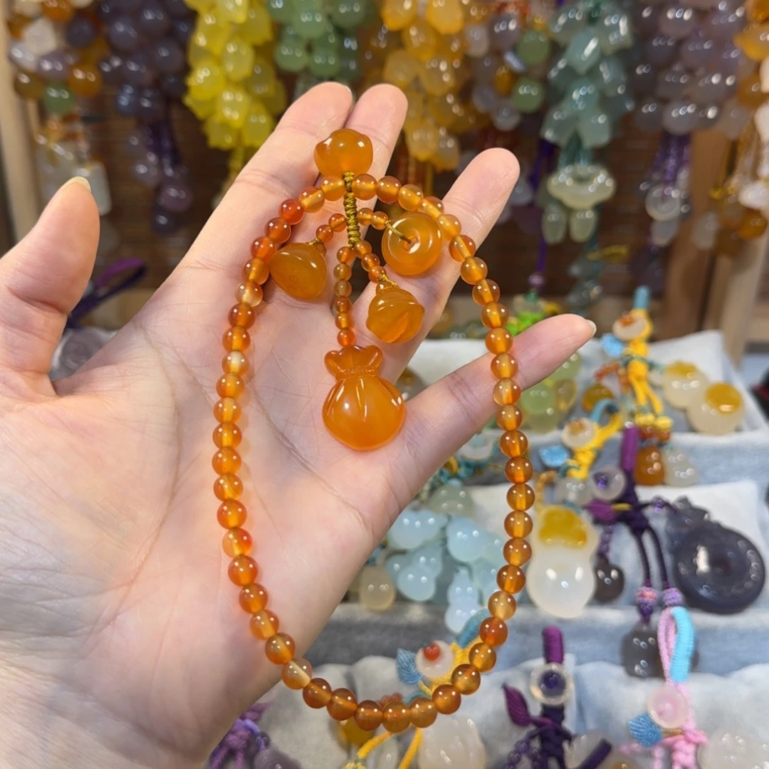 @****玛瑙/玉髓手机挂件未镶嵌