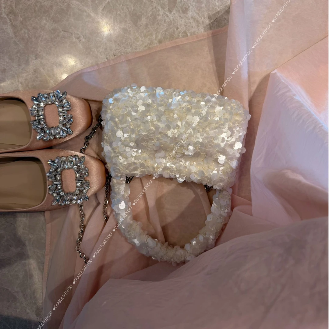 【古古】高定系列轻奢风手拎亮片手提包小包 G25496