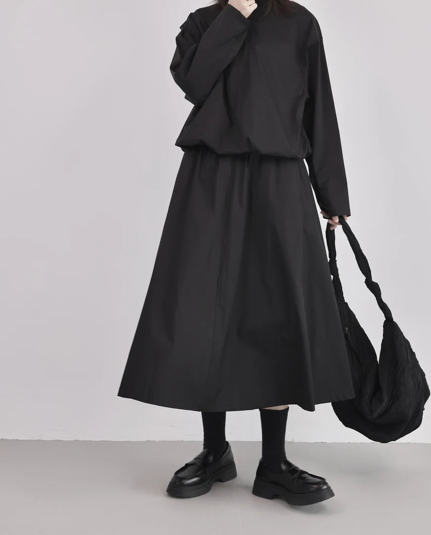 【晚李四季】暗黑半身裙简约裙子女春夏新款显瘦