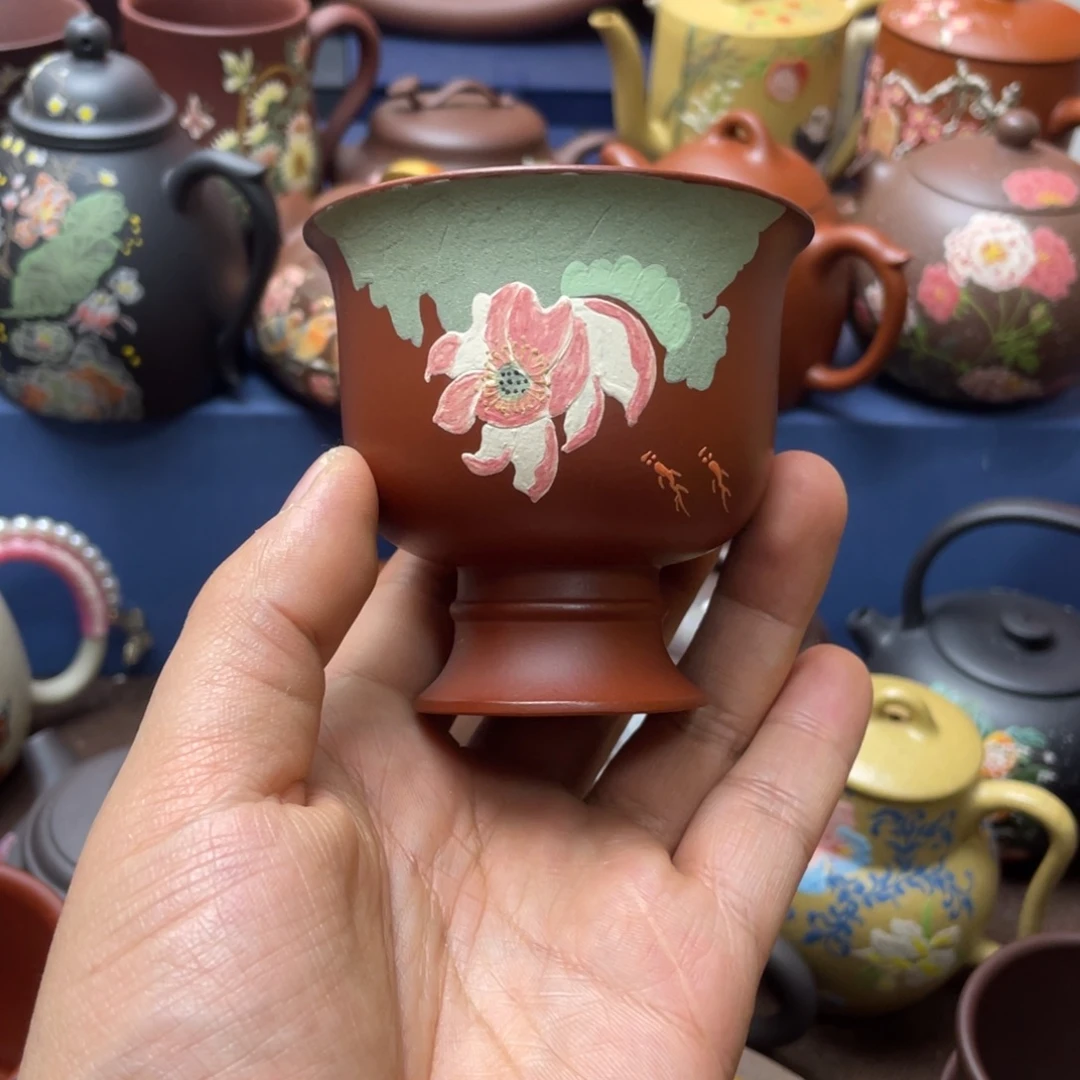 茶杯红泥紫砂主人杯120cc