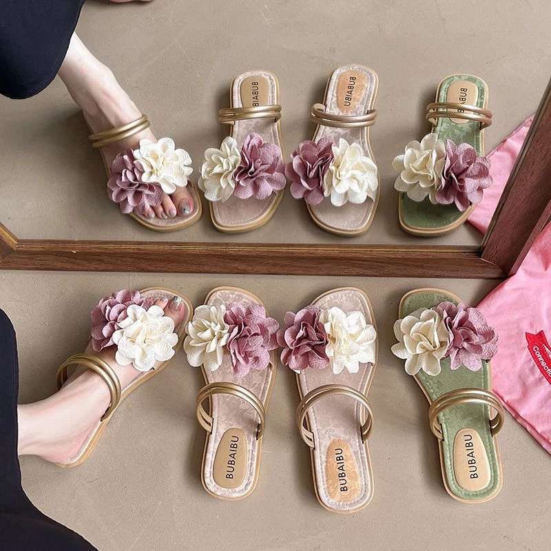 2025夏季新款潮流时尚舒适耐磨一字拖鞋外穿轻便百搭平底拖鞋HR