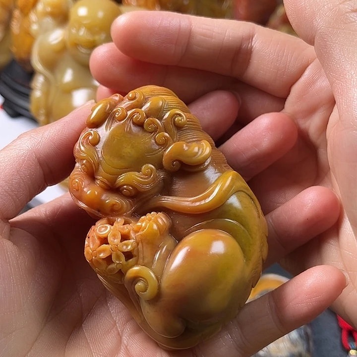 上***铁寿山石手把件把玩件