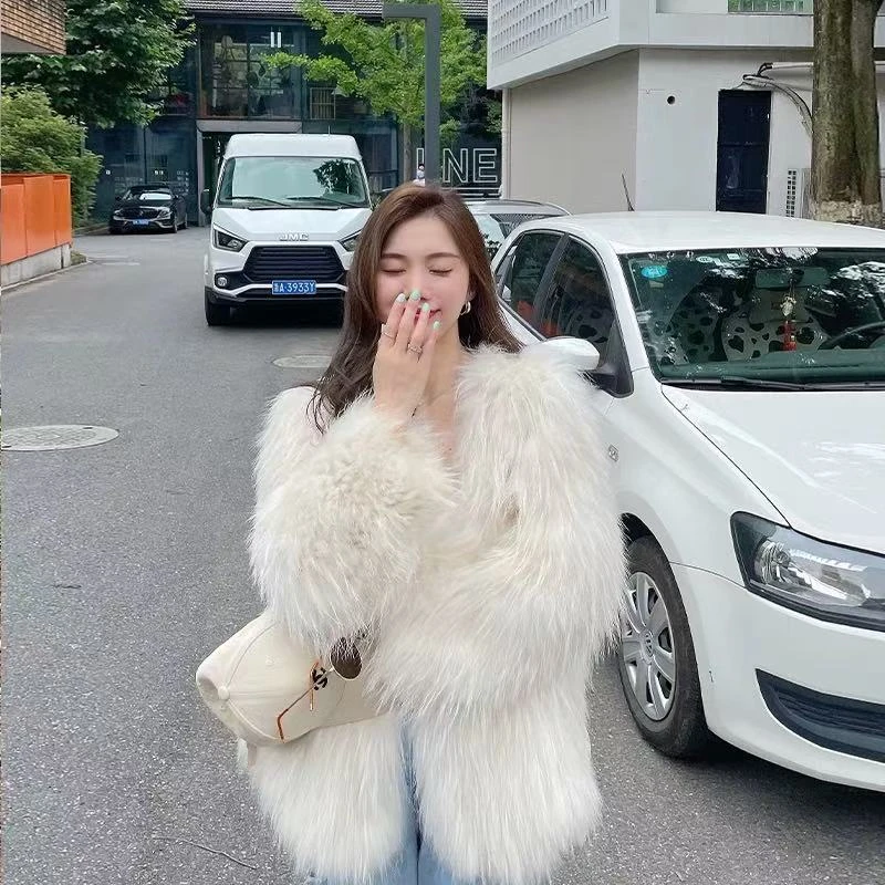 中长款前70后60V领手工编织外套显白显瘦气质款