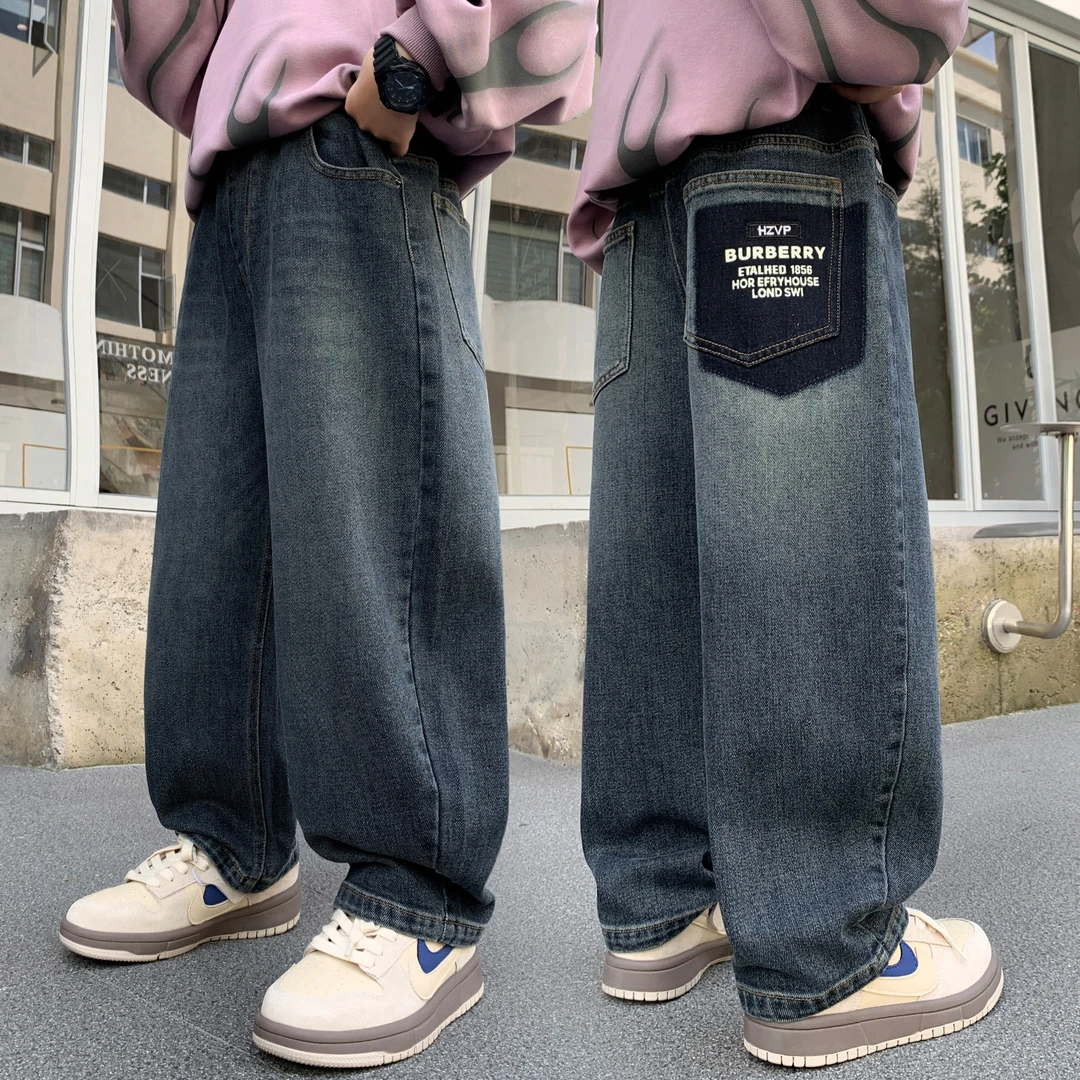 儿童牛仔长裤休闲直筒男童裤子中大童童装男孩春秋新款软秋装季潮