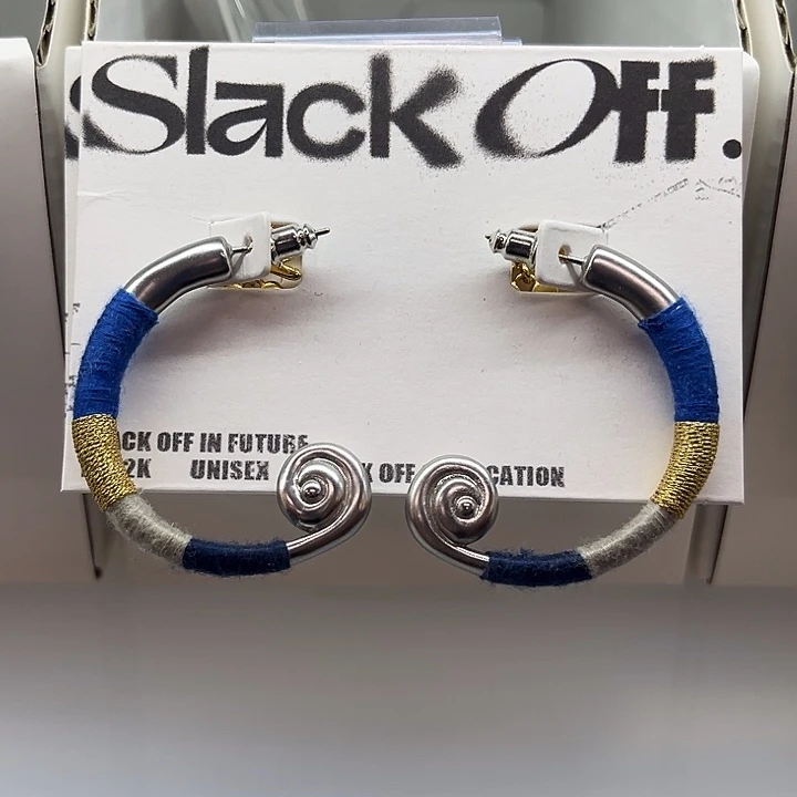 锆石铜合金合金彩色编织半圈耳环