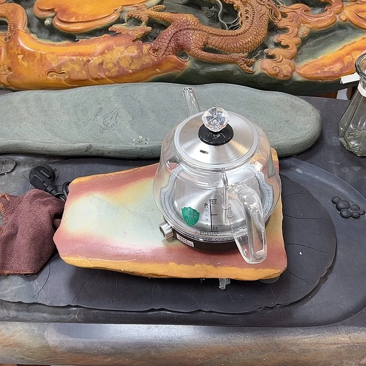 端砚石底座自动上水烧水壶