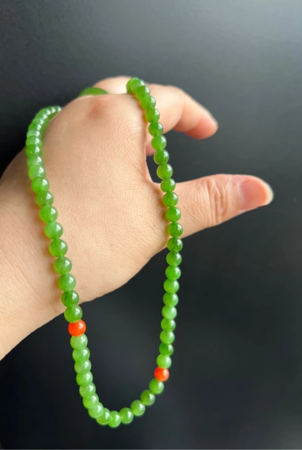 天然和田玉碧玉锁骨项链，特价卡6厘米