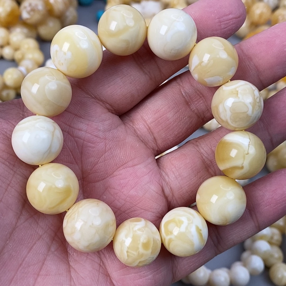 蜜蜡未镶嵌珠宝奇石18.3-17mm 40g