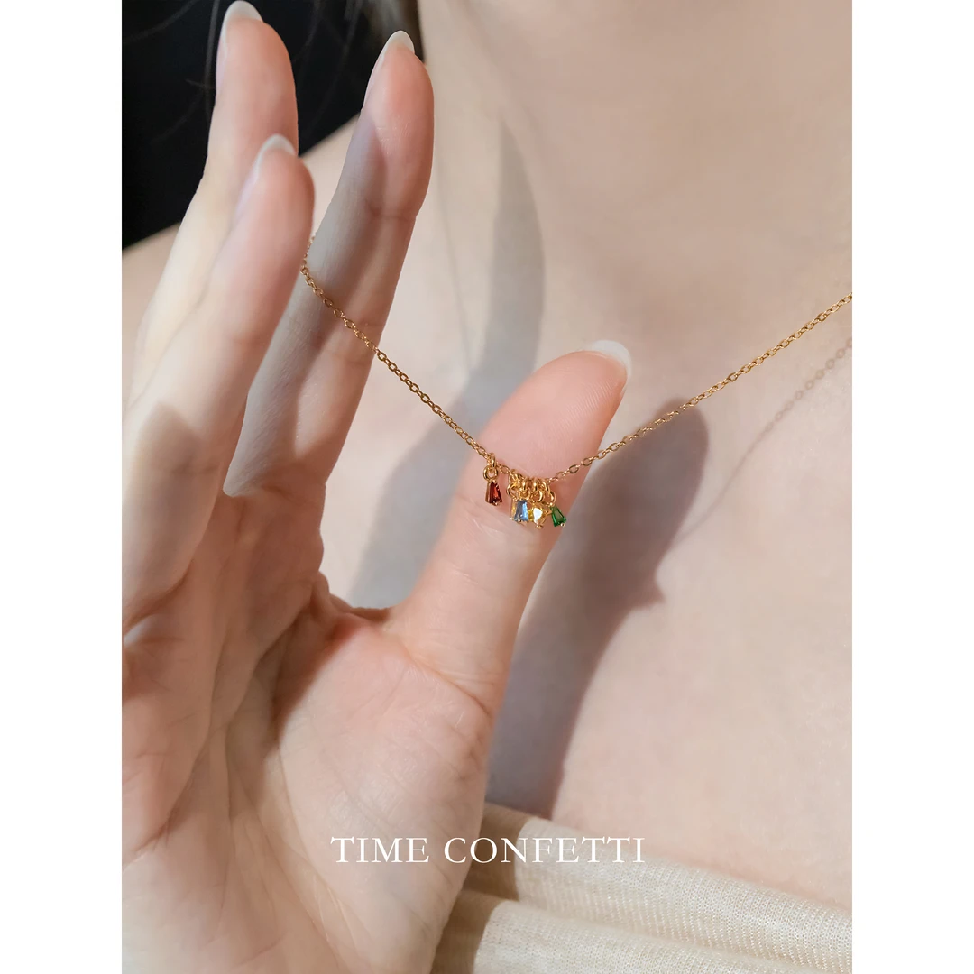 黄铜吊坠 镀K金【孙二娘】气质百搭简约炫彩吊坠项链TC 10920