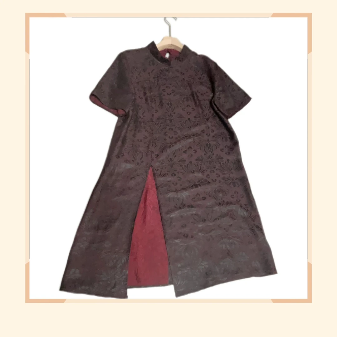 【非遗香云纱】45姆米菊花香透孔罗双面双穿新中式无袖中长款衬衫