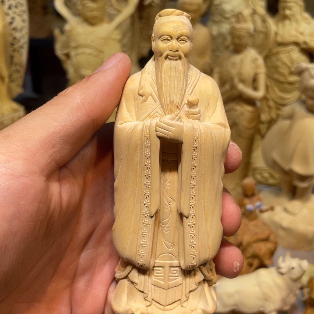 黄杨木小瑕疵孔子