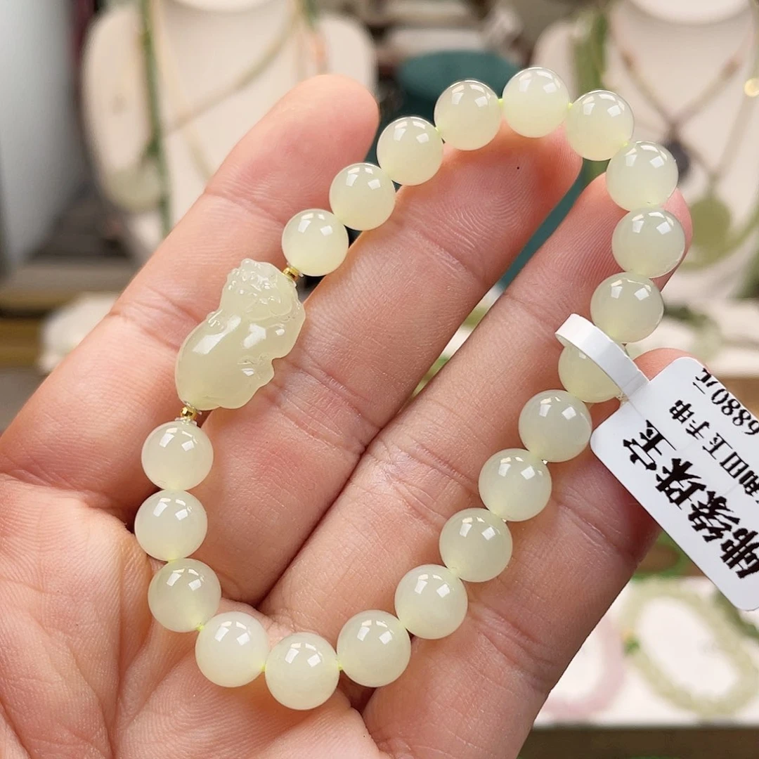 18K金镶嵌手链和田玉8