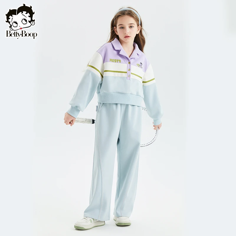 贝蒂女童春季时尚套装短款卫衣裤子2025年女大童休闲两件套25167