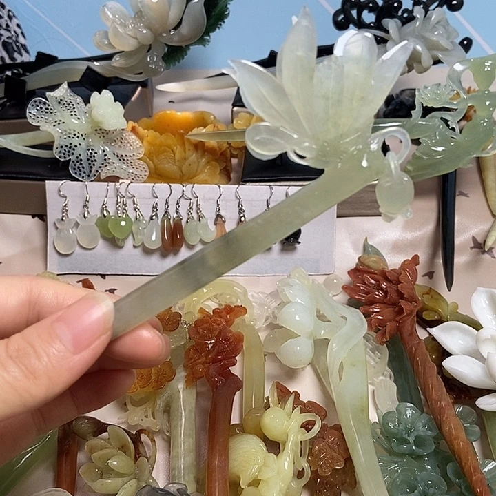 岫玉未镶嵌发簪发簪