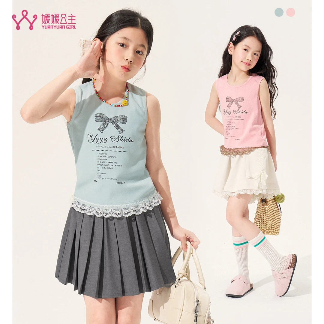 媛媛公主媛【软软日记】2025新款夏女童时尚休闲背心15201F034