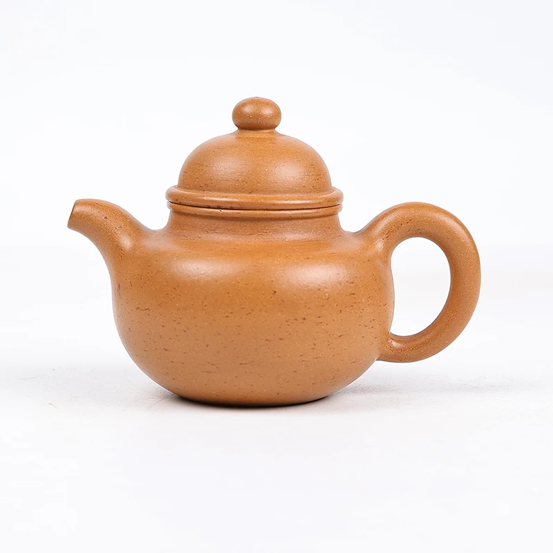 陶公粟原矿葵黄朱泥《掇球》240cc内推手制精美紫砂壶茶器小容量