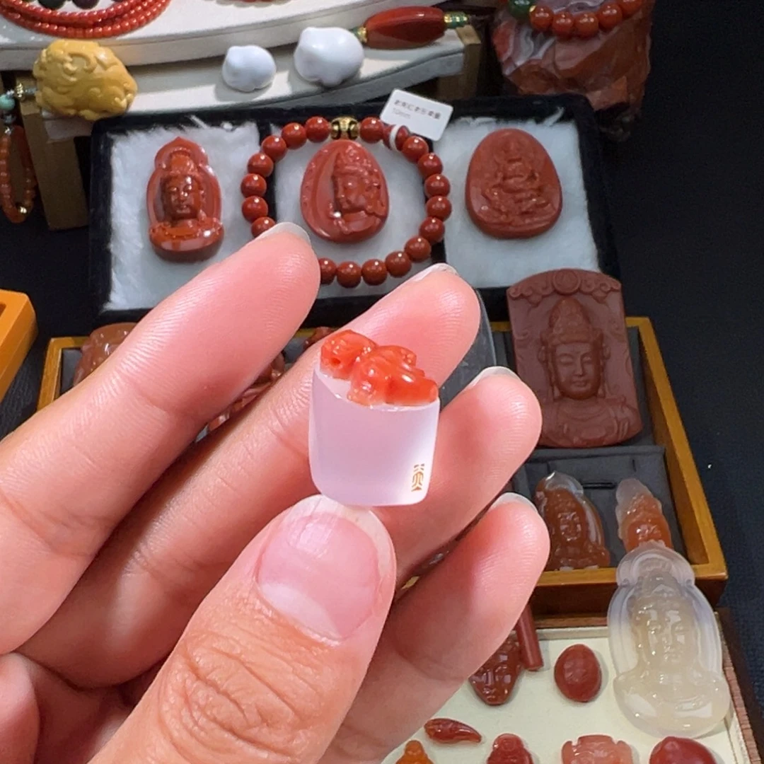 南红玛瑙未镶嵌赤龙印章16.7*13.7