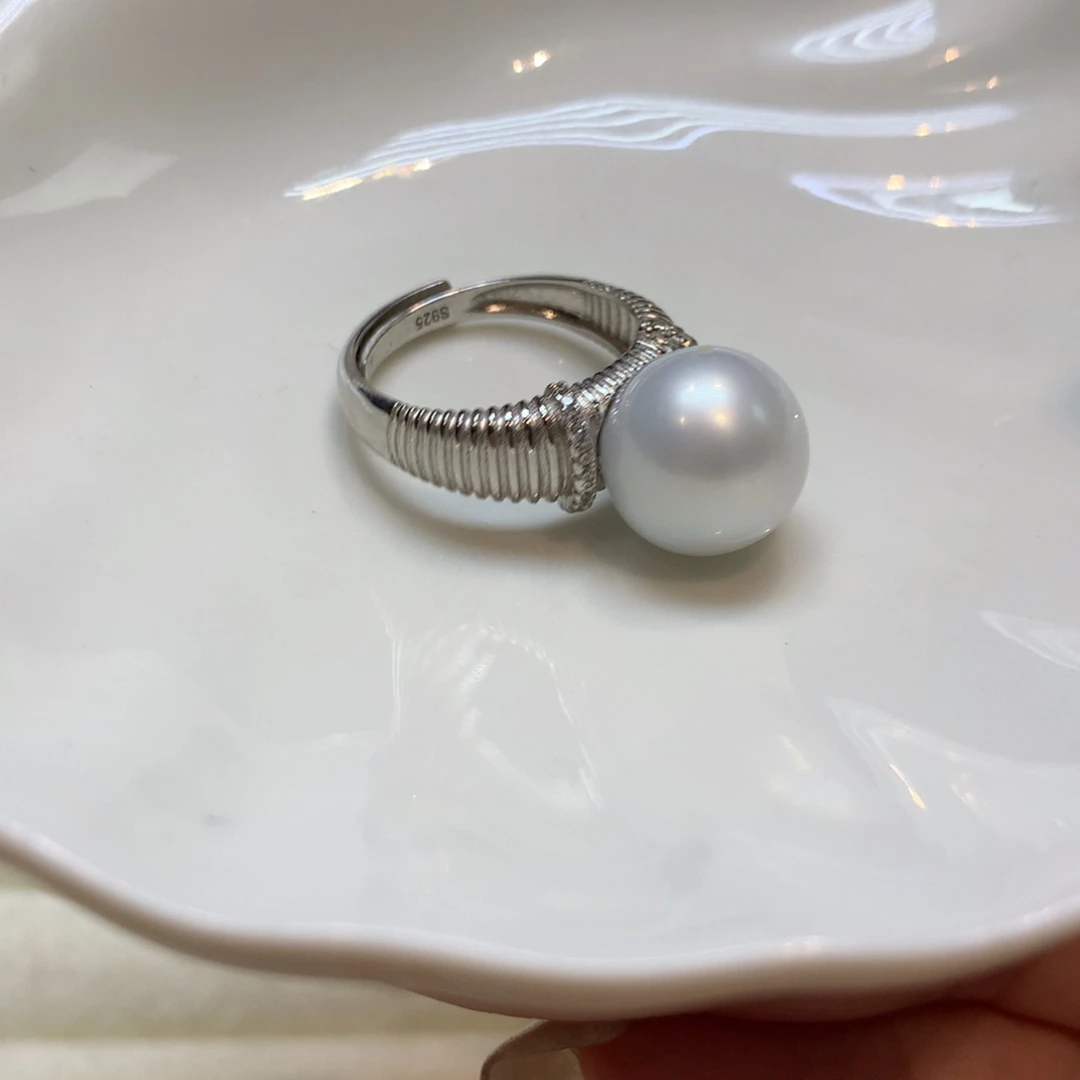 海水珍珠戒指银S925镶嵌