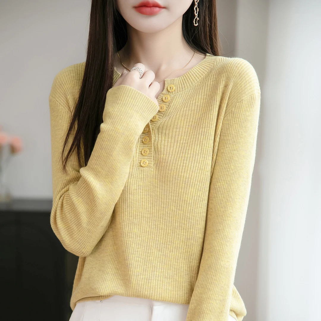 早秋V领针织打底衫女2025新款春秋内搭上衣洋气大码女装秋冬毛衣