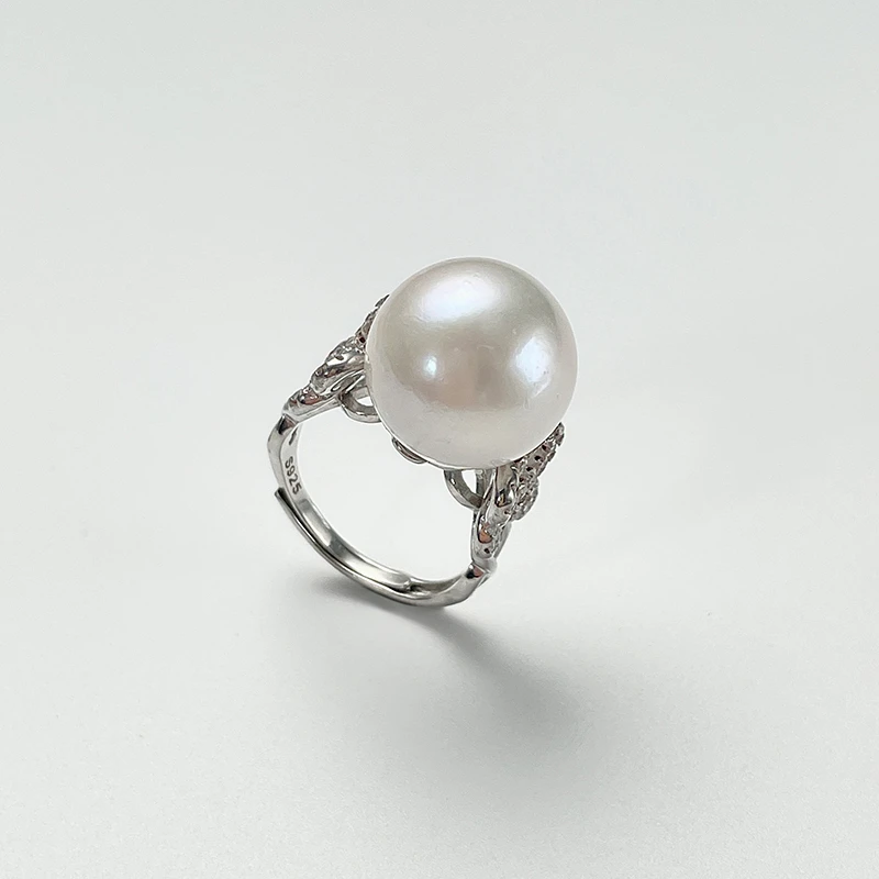 mmmm/金魅淡水白色有核14-15MM珍珠s925戒指 多样性发一
