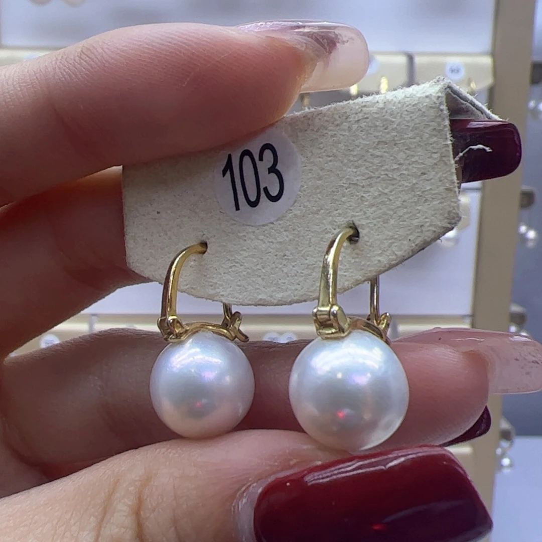 淡水珍珠耳饰银S925镶嵌