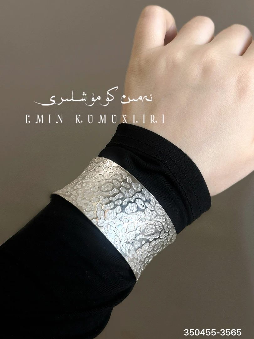 足银仿珍珠手镯 爱民纯银首饰手镯26.75g