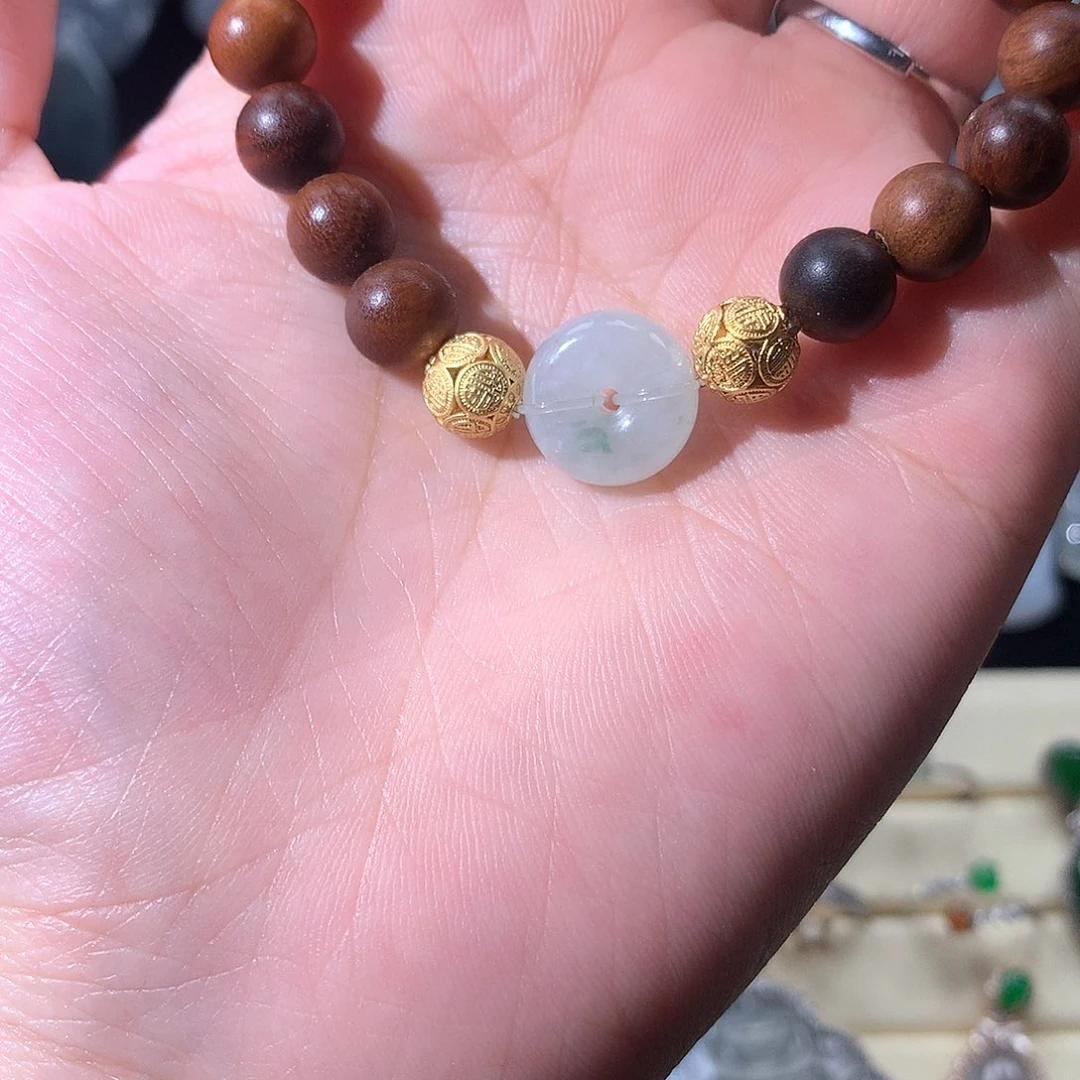 未镶嵌手链翡翠冰飘花平安扣