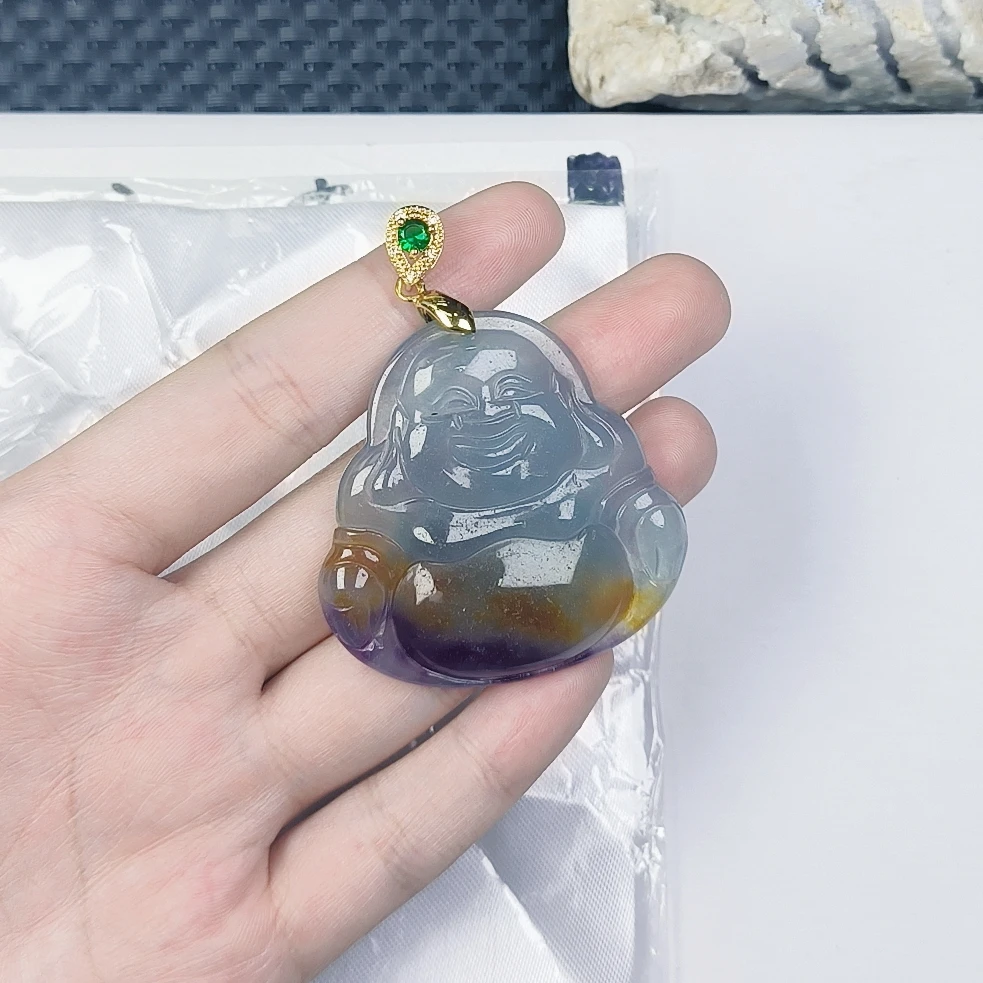 （聚宝严选）D144半黄老蓝水大佛公吊坠妈妈款精致精美百搭时尚