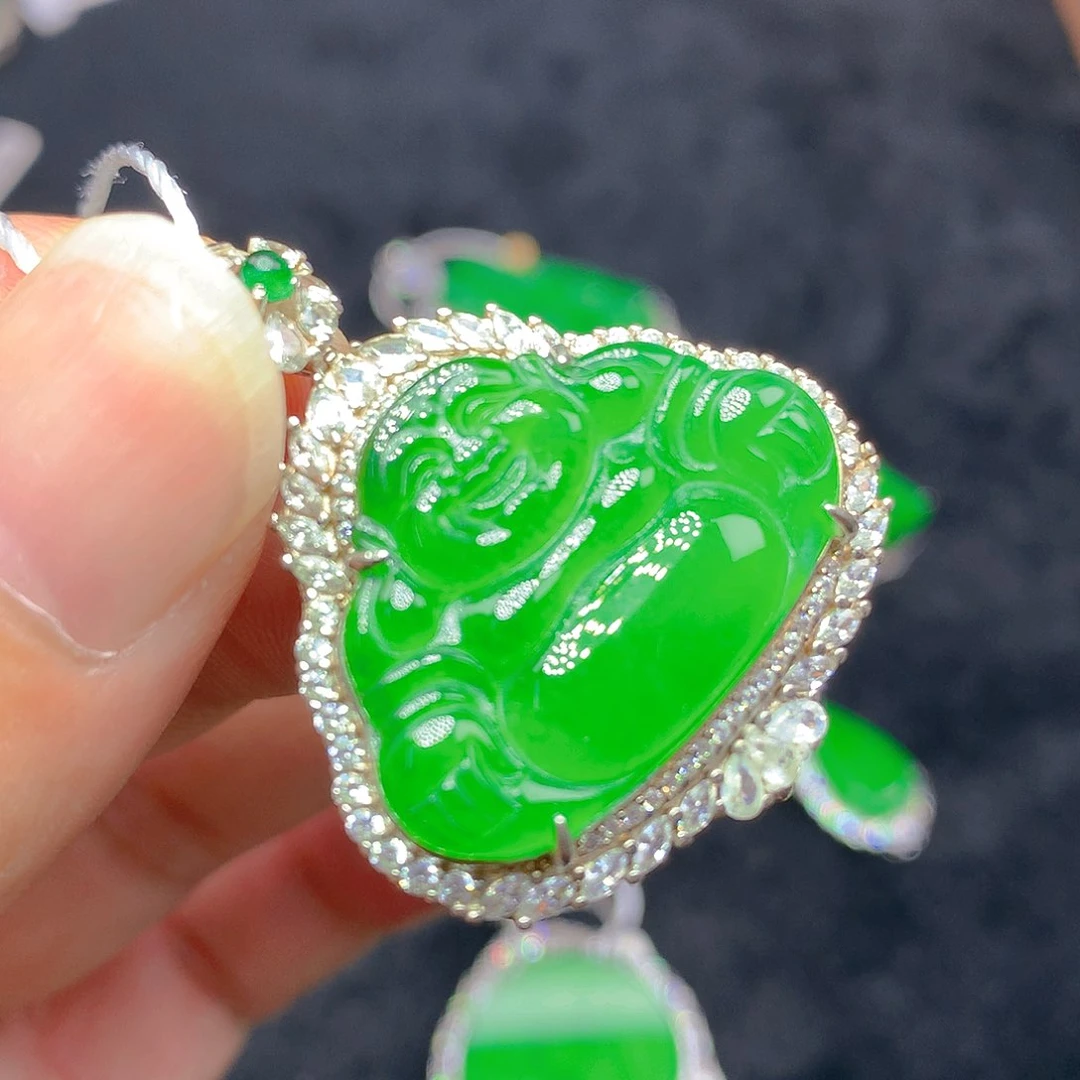 翡翠银S925镶嵌颈饰我