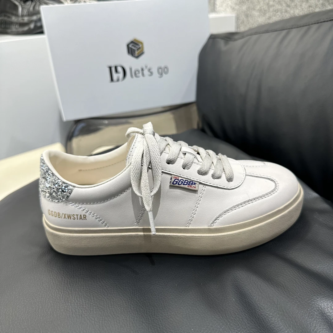 真皮修面皮休闲板鞋运动平底低帮ins鞋子厚底2025春季新款小白鞋