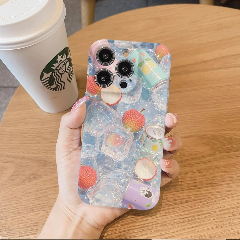 冰镇荔枝汽水适用苹果16promax华为小米vivo oppo荣耀手机壳菲林
