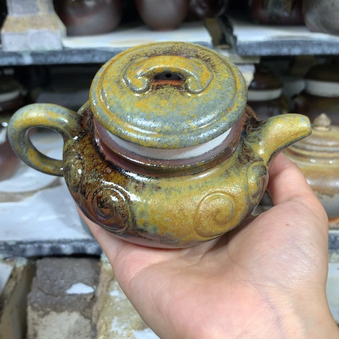 茶壶紫砂纯自然柴烧