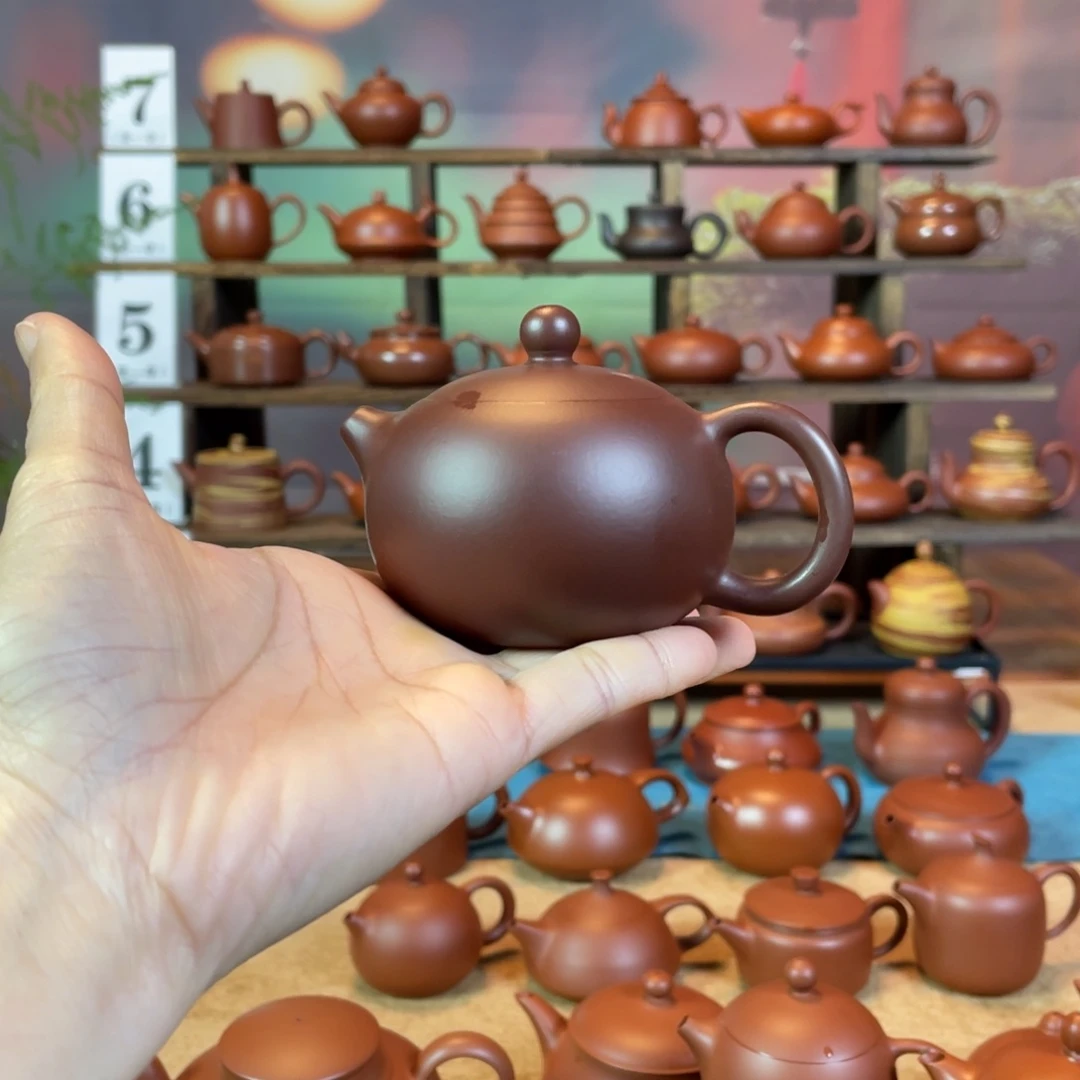 茶壶紫砂木**影潮州手工手紫泥西施壶