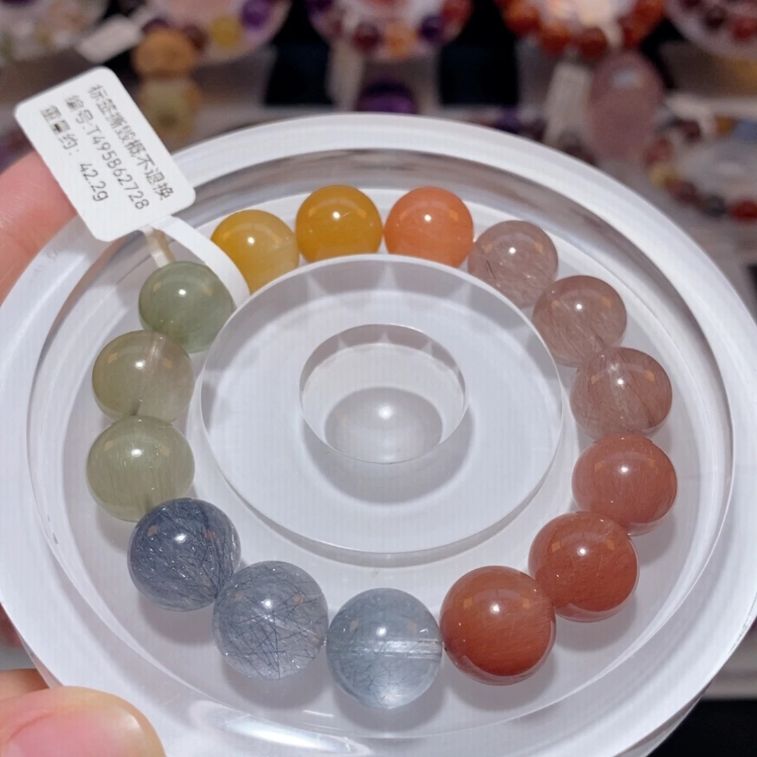 水晶手链未镶嵌F彩兔毛12.6