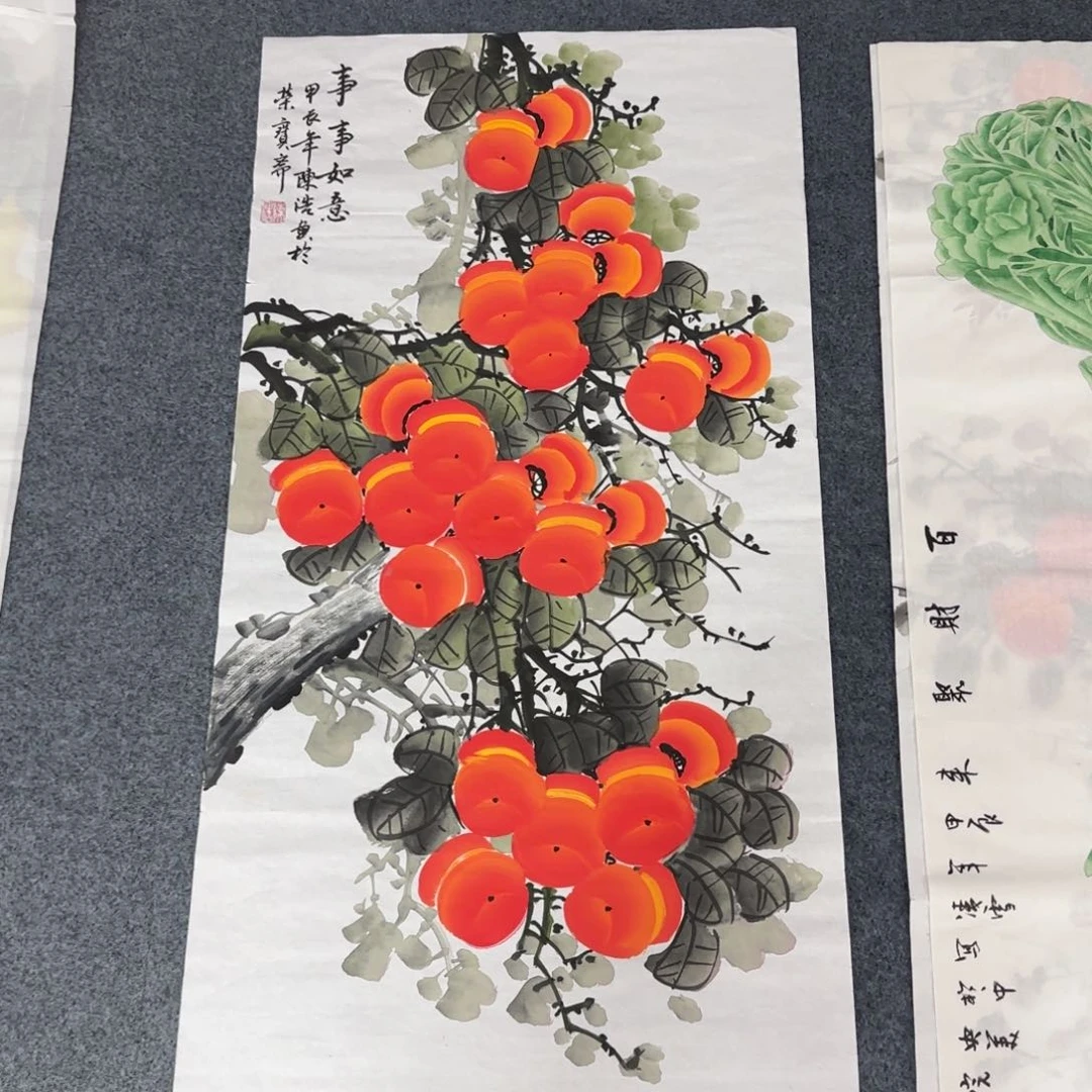 国画尺寸50X100手绘作品