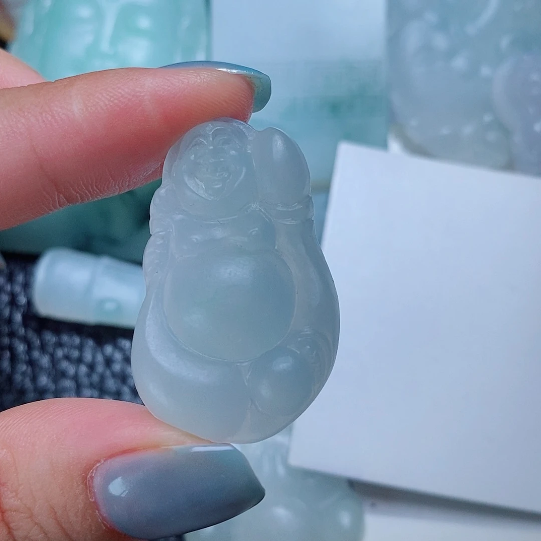 定制翡翠未镶嵌毛货付款后确认抛光