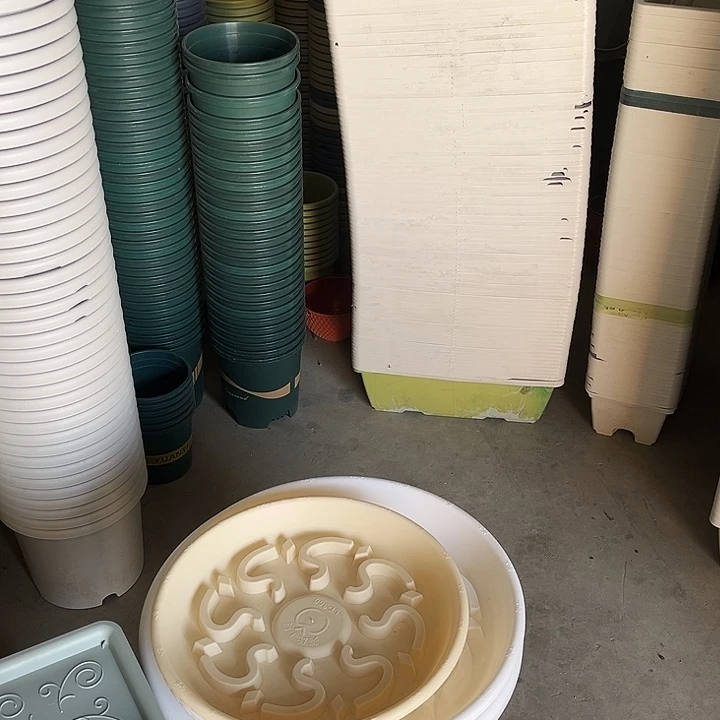 塑料陆*瑕疵四季盆9号8号2个白色跟米色