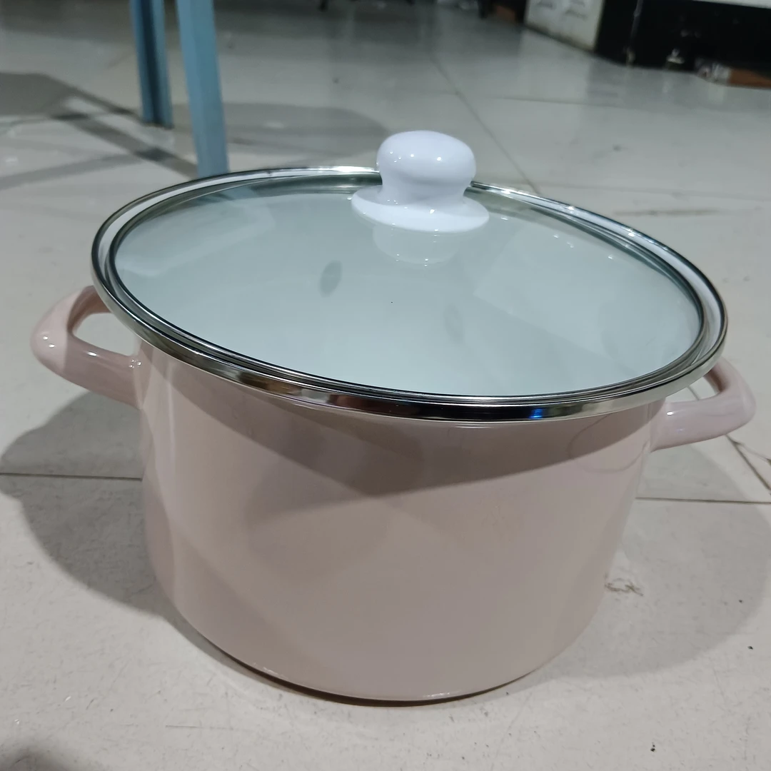 22口径新搪瓷粉高桶锅瑕疵处理随机发