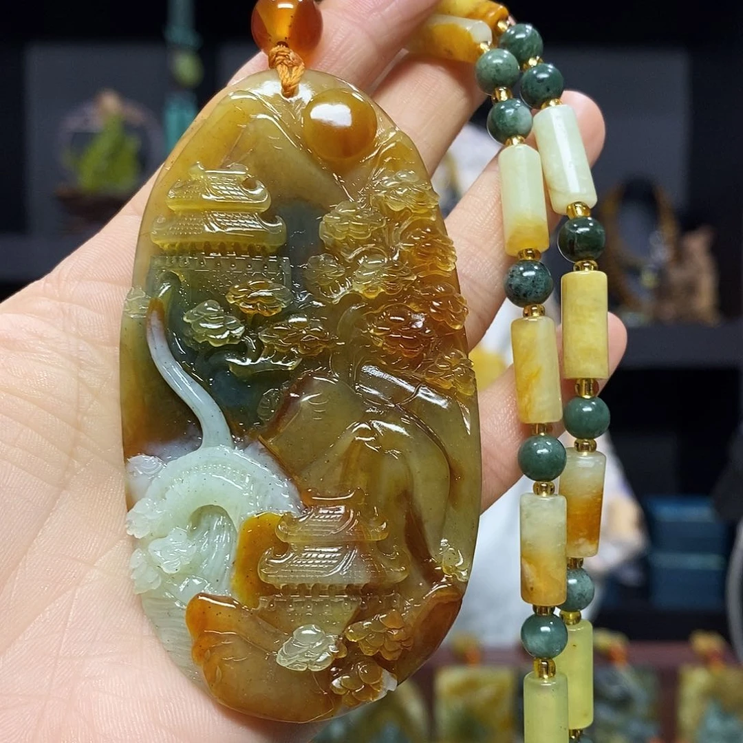 未镶嵌岫玉挂件吊坠