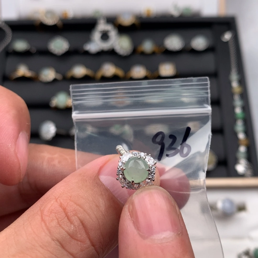 翡翠银S925镶嵌戒圈936