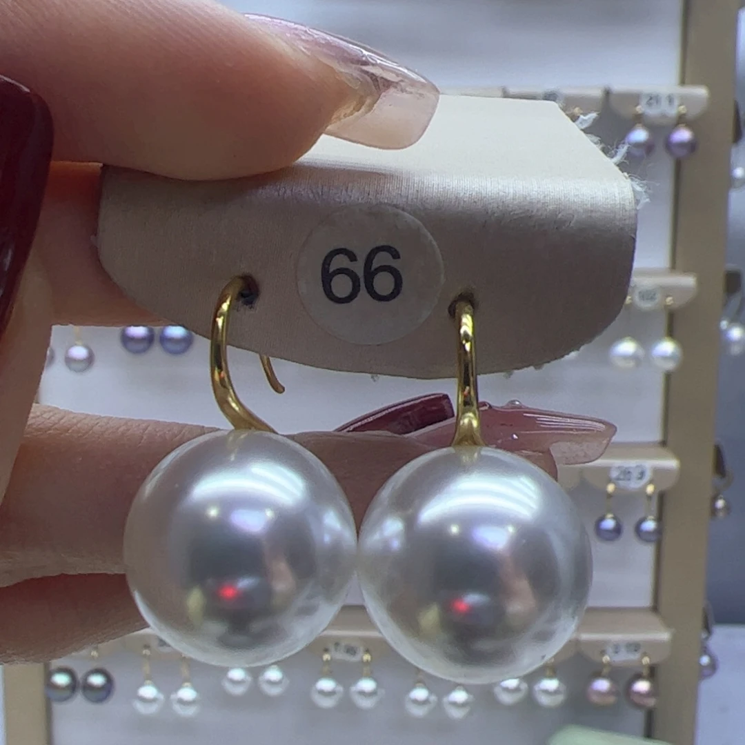 淡水珍珠耳饰18K金镶嵌