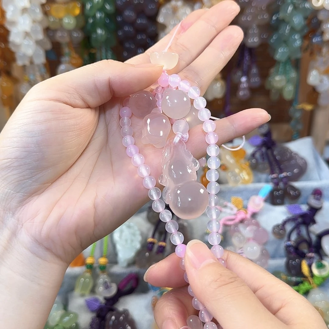 玛瑙/玉髓手机挂件未镶嵌美*妞