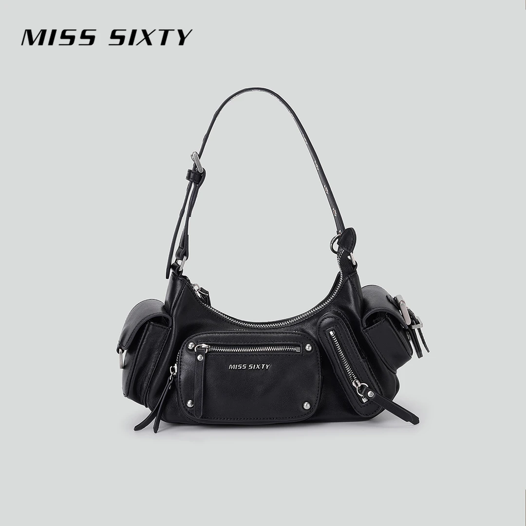 Miss Sixty秋季新款包包女复古个性机车街头潮酷单肩腋下包