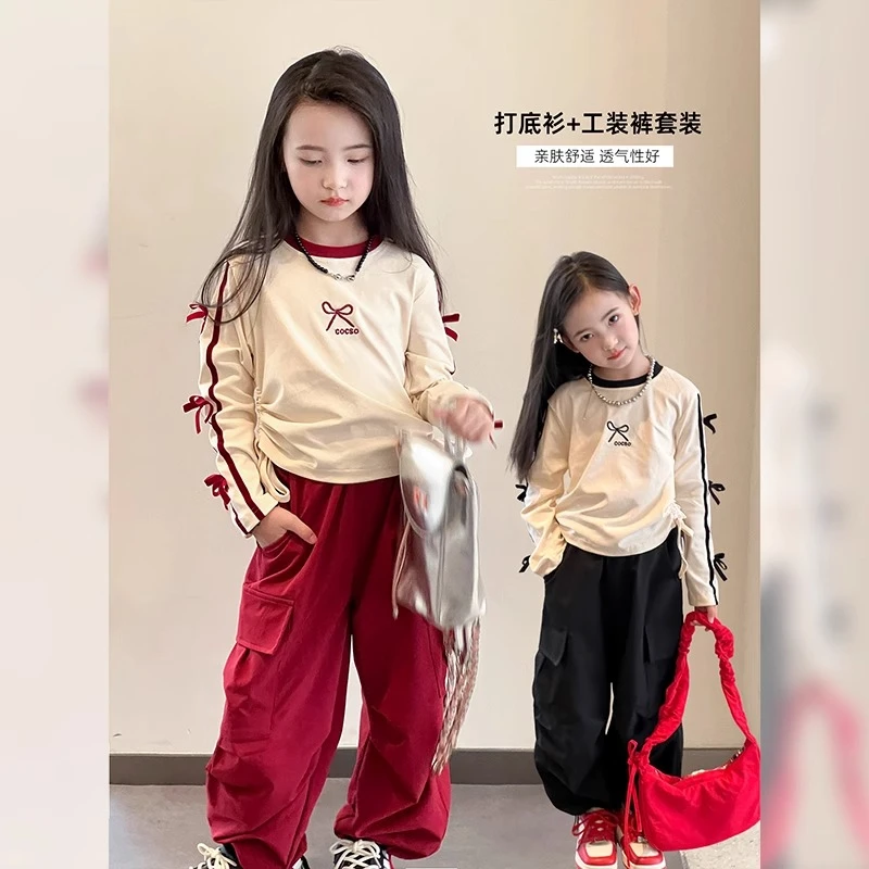 女童套装秋季新款儿童长袖上衣卫衣时髦长裤百搭两件套装24081407