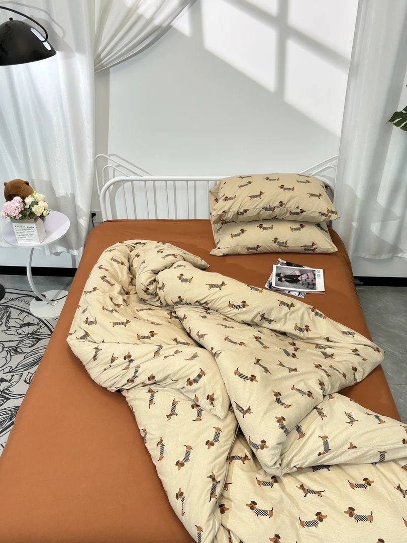 【羞狗狗-小号】全棉针织天竺棉纯棉母婴A类被套保暖软糯不起球褪色