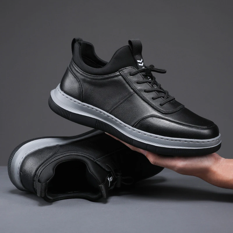 2025秋季新款厚底防滑轻便舒适运动鞋男鞋旅游鞋时尚休闲皮鞋男款