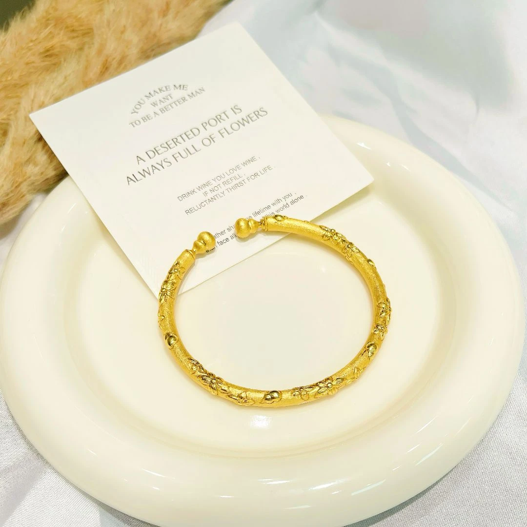 NANSHE/南奢【喜上福禄】新中式手工描金开口手镯 L1426