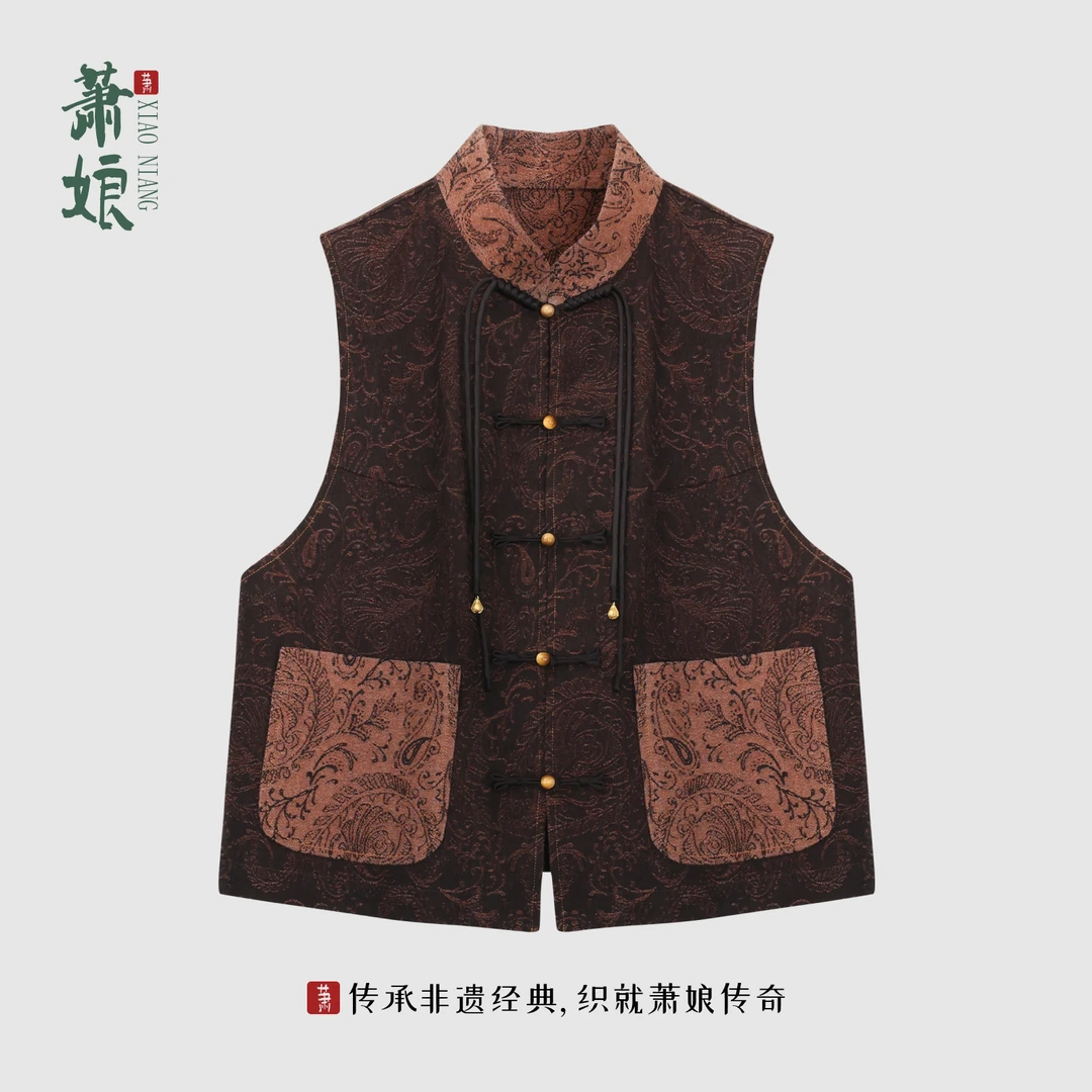 萧娘【怀意】牛仔棉马甲休闲气质时尚宽松四季款百搭马甲XNA1057