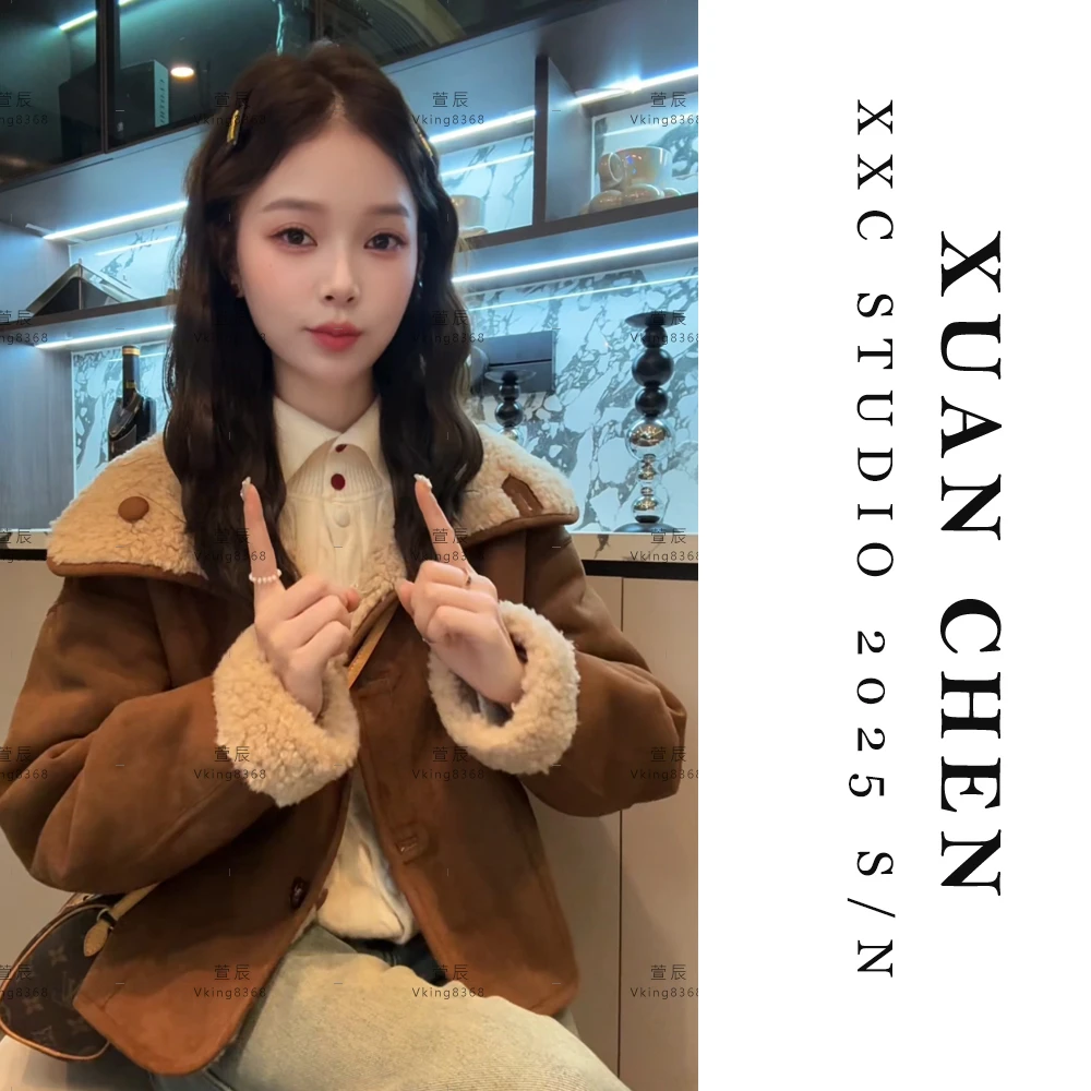 【双面潮流】轻奢洋气外套女韩版宽松两面穿秋冬保暖毛毛外套#9286