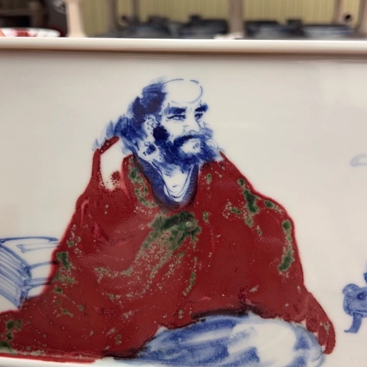 摆件原矿青花釉里红瓷器